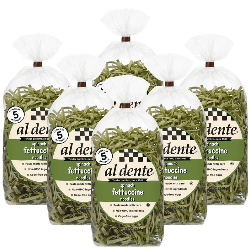 Al Dente Spinach Fettuccine, 12-Ounce Bag (Pack of 6)