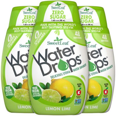 SweetLeaf Water Drops, Lemon Lime - Water Enhancer, Sugar Free Stevia Water Flavoring Drops, 1.62 Oz Ea (Pack of 3)