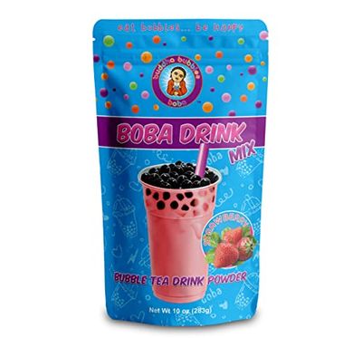 STRAWBERRY CREAM Boba/Bubble Tea Drink Mix Powder By Buddha Bubbles Boba (10 Ounce) (283 Grams)