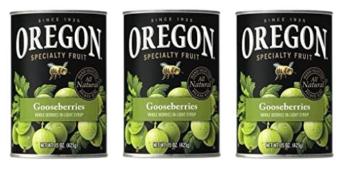 Oregon Fruit Products, Canned Fruits, 15oz Can (Pack of 3) (Choose Fruit Below) (Gooseberries in Light Syrup)