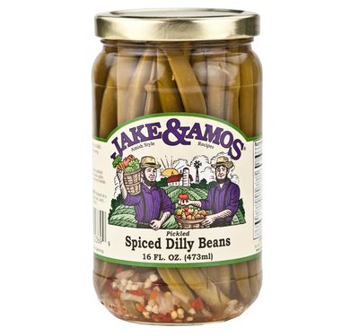 Jake &amp; Amos Pickled Spiced Dilly Beans, 16 Oz. Jar (Pack of 2)