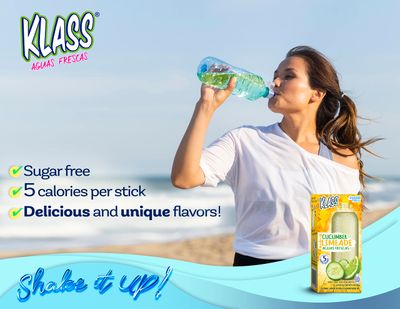 Klass Aguas Frescas Cucumber Limeade, 10 On-The-Go Packets (Pack of 4)