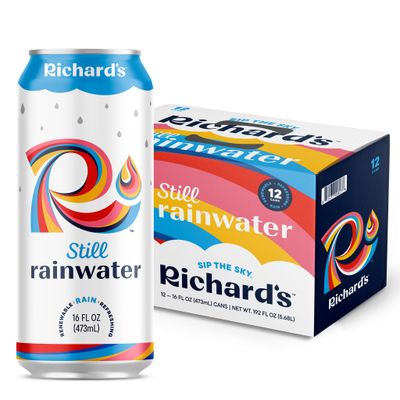 Richard&#39;s Rainwater Still Canned Water, 100% Rain, Naturally Purified Drinking Water (16 fl oz Aluminum Cans, Pack of 12)