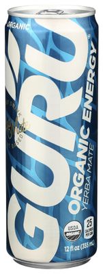 GURU Organic Yerba Mate Energy Drink, 12 FZ