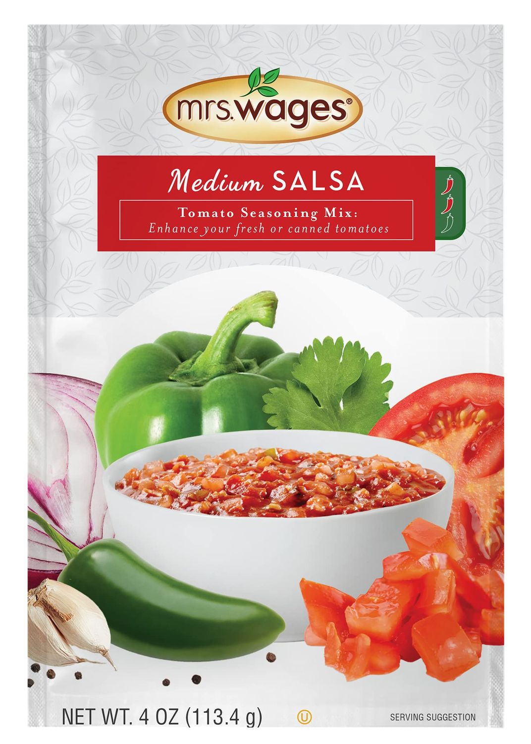 Mrs. Wages Medium Salsa Canning Mix, Easy-To-Use, Simple Homemade Salsa, Flavorful Spice, Enhance Your Tomatoes, 4 oz Packet (Value Pack Of 6)
