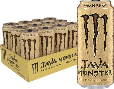 Monster Energy Java Monster Mean Bean, Coffee + Energy Drink, 15 Ounce (Pack of 12), 15 Fl Oz (Pack of 12)