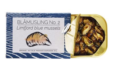 Fangst Blamuslinger No. 2 | Tinned Limfjord Blue Mussels Smoked in Cold Pressed Rapeseed Oil | 1 x 100g Can