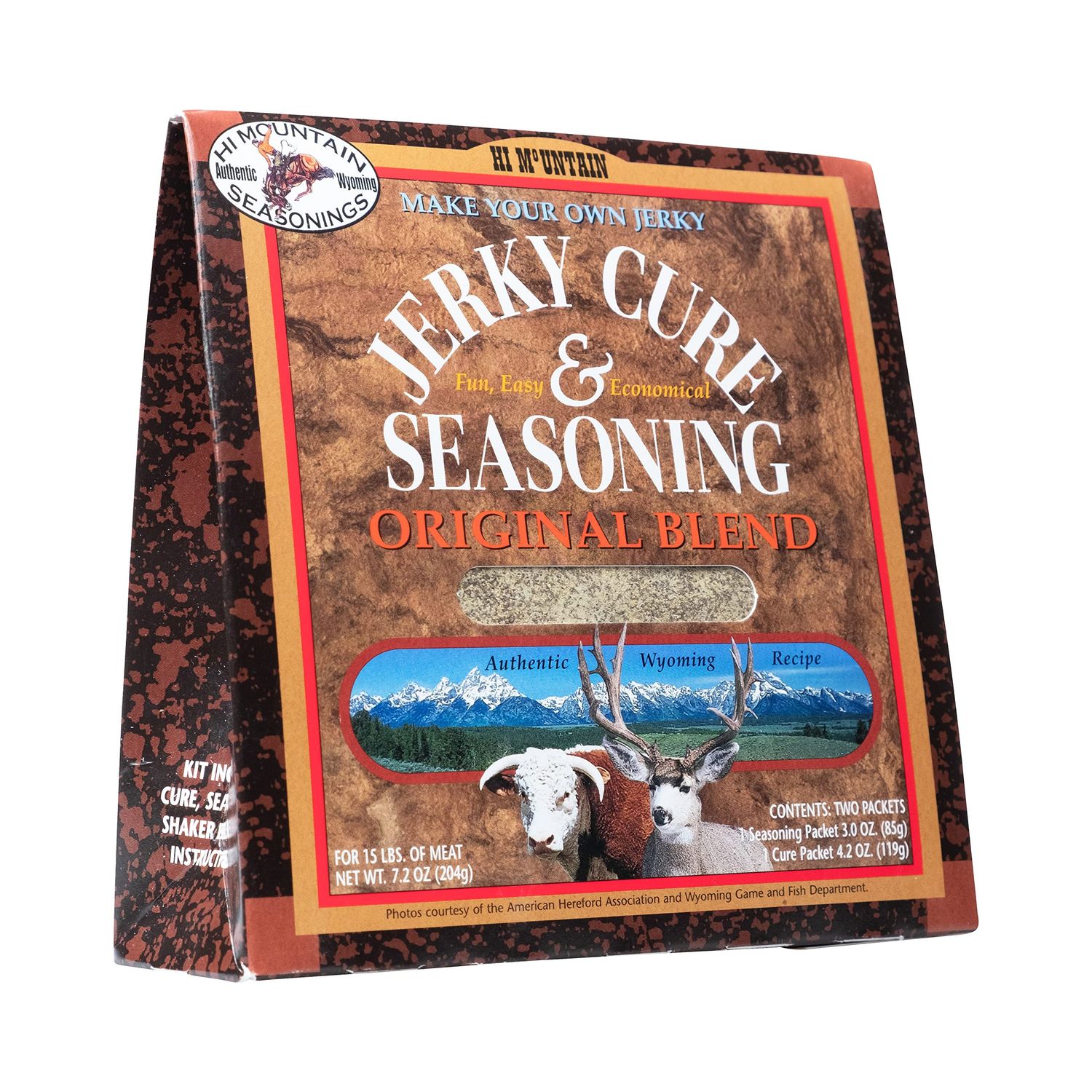 Hi Mountain Jerky Seasoning and Cure Kit | ORIGINAL BLEND | Make Savory Beef Jerky at Home | Great for Beef, Deer, Elk, &amp; Venison | Mix will Season up to 15lbs. of Meat (1 Box)