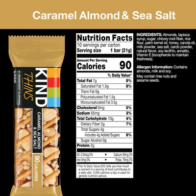 KIND THINS Caramel Almond &amp; Sea Salt, Gluten Free, 100 Calories, 10 count