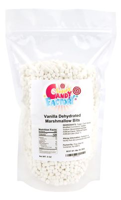 Sarah&#39;s Candy Factory Vanilla Mini Dehydrated Marshmallow Bits in Resealable Bag, 8 Oz