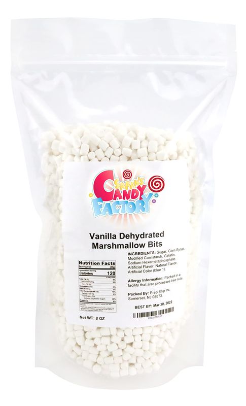 Sarah&#39;s Candy Factory Vanilla Mini Dehydrated Marshmallow Bits in Resealable Bag, 8 Oz