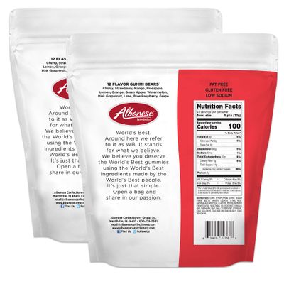 Albanese World's Best Family Share Pack, 12 Flavor Gummi Bears, 36 Oz Bags of Candy (Pack of 2), Soft &amp; Chewy Candy Snacks