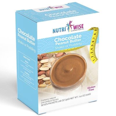 NutriWise - Shake &amp; Pudding | 7/Box | High Protein Diet | Healthy Nutrition | Appetite Control for Weight Loss | Gluten Free - Low Carb - Low Sugar - Low Fat (Chocolate Peanut Butter)