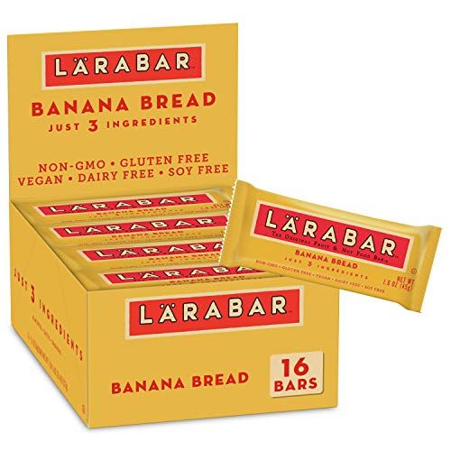 Larabar Banana Bread, Gluten Free Vegan Fruit &amp; Nut Bar, 1.6 oz Bars, 16 Ct