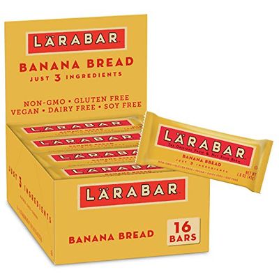 Larabar Banana Bread, Gluten Free Vegan Fruit &amp; Nut Bar, 1.6 oz Bars, 16 Ct