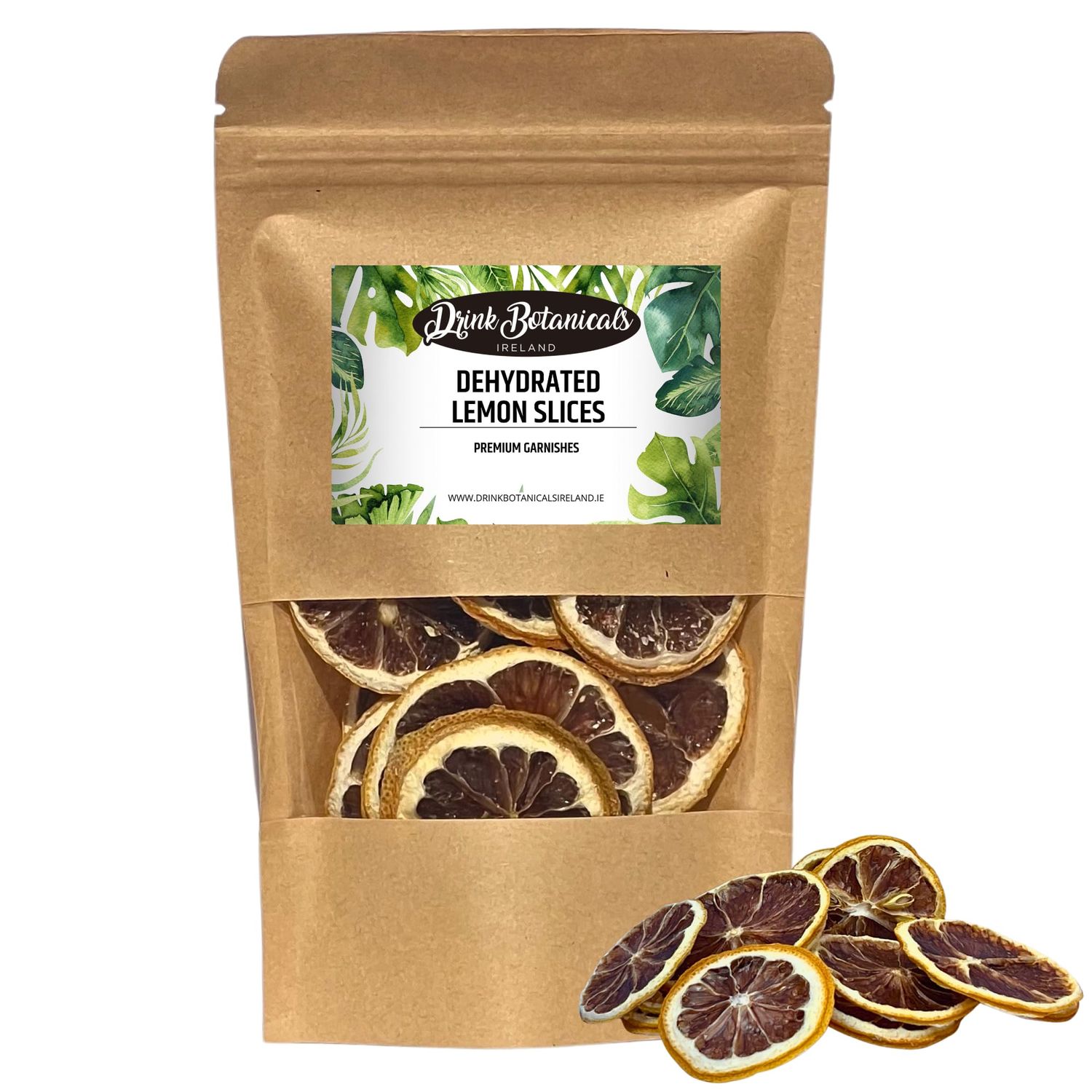 Drink Botanicals Ireland | Dried Dehydrated Dried Lemon Slice Wheels | 100% Natural | 17+ Slices | 1.41 oz | 40 Grams | Citrus Dried Lemons for Garnishing, Cocktails, Cooking, Baking, Drinks