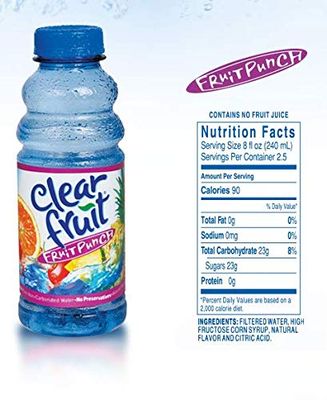 12 Pack Clear Fruit Water 20 Ounce Bottles Non Carbonated Water Beverage (Fruit Punch)