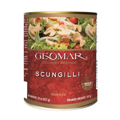 GEOMAR Scungilli (Sliced Conch) - Wild-Caught By Divers - Ready-to-Eat Seafood Delicacy- 29 oz per Can