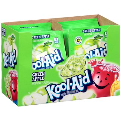 Kool-Aid Unsweetened Caffeine Free Green Apple Zero Calories Powdered Drink Mix Pitcher Packets , 48 count ( Pack of 4 )