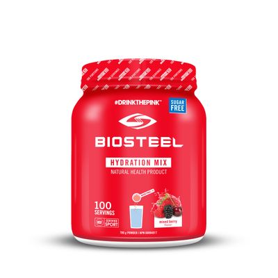 BioSteel Zero Sugar Hydration Mix, Great Tasting Hydration with 5 Essential Electrolytes, Mixed Berry, 100 Servings per Tub