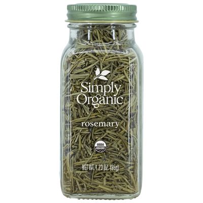 Simply Organic Whole Rosemary Leaf, 1.23 Ounce, Pungent, Herbaceous, Fresh Earthy Taste &amp; Aroma, Kosher, Certified Organic