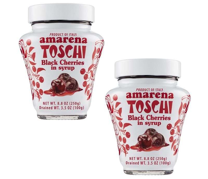 Amarena Cherries by Toschi | 2 Pack | For cocktails and desserts | GMO free | Kosher | 8.8 ounce (2 Pack)
