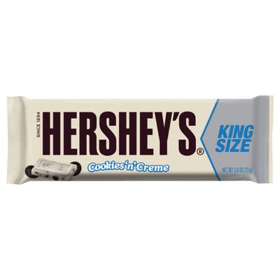HERSHEY&#39;S Cookies &#39;n&#39; Creme Candy Bar, King Size (Pack of 18)