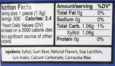 Epic Xylitol Chewing Gum - Sugar Free &amp; Aspartame Free Chewing Gum Sweetened w/Xylitol for Dry Mouth &amp; Gum Health (Peppermint, 500-Piece Bag, 1 Bag)