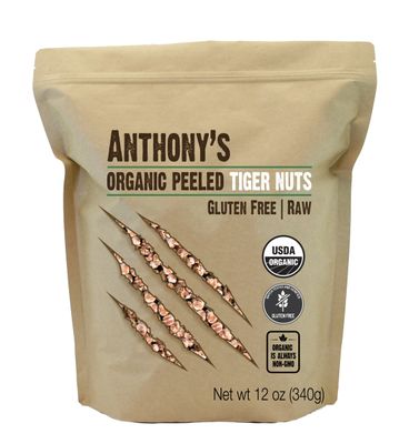Anthony&#39;s Organic Peeled Tiger Nuts, 12 oz, Raw, Gluten Free, Non GMO, Paleo Friendly