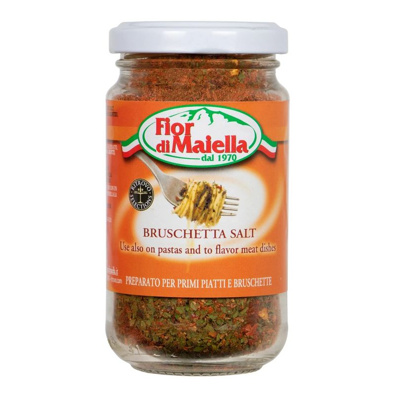 Fior di Maiella Bruschetta Salt - Blend of Aromatic Italian Seasoning Herbs &amp; Spices, 60 g (Plain)