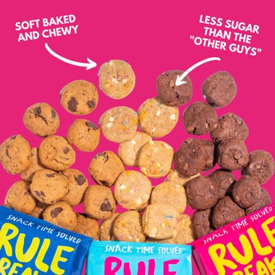 Rule Breaker Snacks Vegan Gluten Free | Variety Pack Blondie Brownie Bites | Plant-Based, Dairy, Nut, Soy, Allergen Free, Kosher | Soft-Baked School Snacks Cookies for Kids and Adults (Pack of 6)