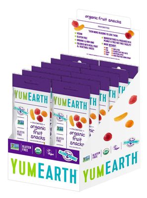 YumEarth Organic Fruit Snacks,Fruit Flavored Snack Packs, Allergy Friendly, Gluten Free, Non-GMO, Vegan, No Artificial Flavors or Dyes 2oz (Pack of 12)