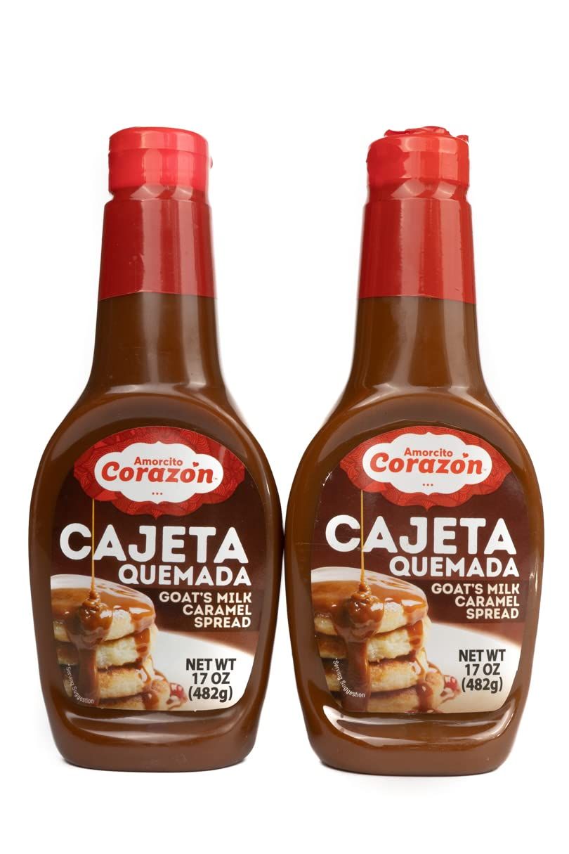 Amorcito Corazn - Cajeta mexicana with goat milk - 2-Pack, 17-oz (482-g) Squeeze Bottles - Smooth Texture, Caramelized Flavor, Authentic Mexican Flavor