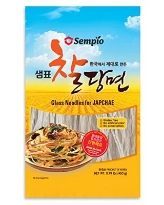 Sempio Glass Noodles (1lbs) - Translucent Korean Vermicelli, Dangmyun. Stir-Fry, Japchae. Gluten-Free