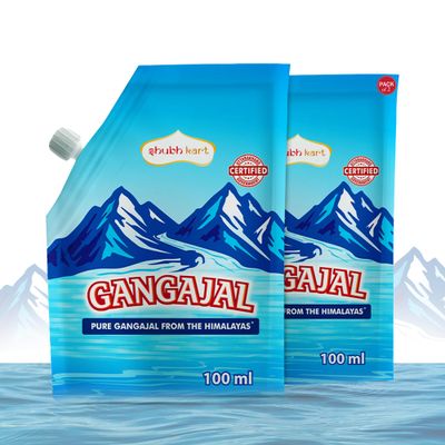 Shubhkart 200 ml Gangajal Pure Holywater from the Himalayas Ganga Jal (Pack of 2) - Government Certified | Holy Ganga Water