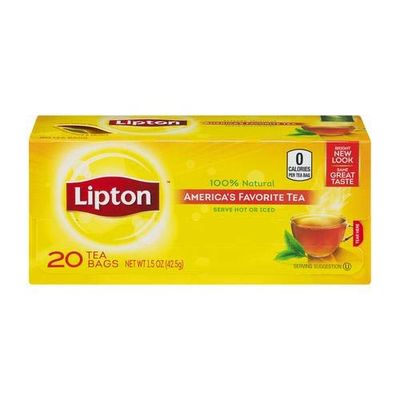 Lipton, America&#39;s Favorite Tea, Black Tea, Tea Bags, 20 Ct (Pack of 4)