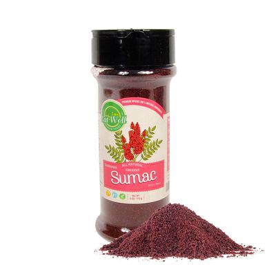 Eat Well Sumac Spice Powder 4 oz Shaker Bottle, Ground Sumac Berries, 100% Natural Traditional Middle Eastern Spices, Sumac Seasoning with Pure Gourmet Ingredients for Cooking, Tangy and Citrusy