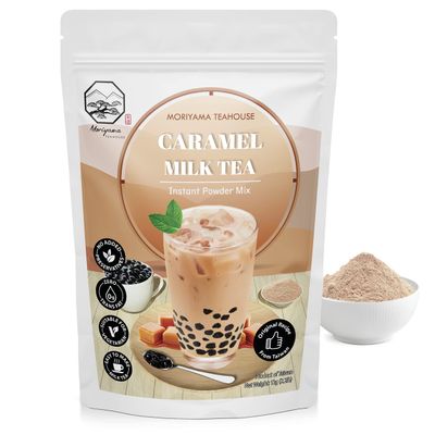 Caramel Bubble Milk Tea Instant 3in1 Powder Mix - 1kg (33 Drinks) | For Boba Tea, Milkshake, Blended Frappe and Bakery | Authentic Taiwan Recipe | 0 Trans Fat, No Preservatives by Moriyama Teahouse