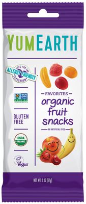 YumEarth Organic Fruit Snacks,Fruit Flavored Snack Packs, Allergy Friendly, Gluten Free, Non-GMO, Vegan, No Artificial Flavors or Dyes 2oz (Pack of 12)