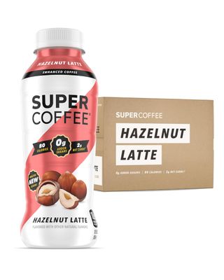 SUPER COFFEE, Keto Protein Coffee (0g Added Sugar, 10g Protein, 70 Calories) [Hazelnut] 12 Fl Oz, 12 Pack | Iced Smart Coffee Drinks