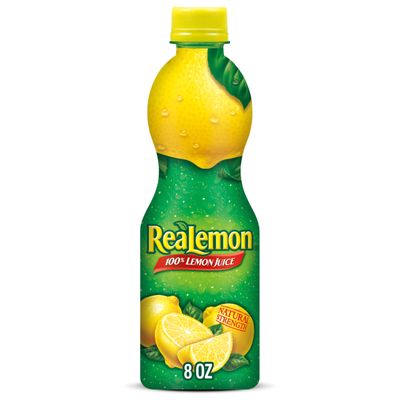 ReaLemon 100% Lemon Juice, 8 Fluid Ounce Bottle.