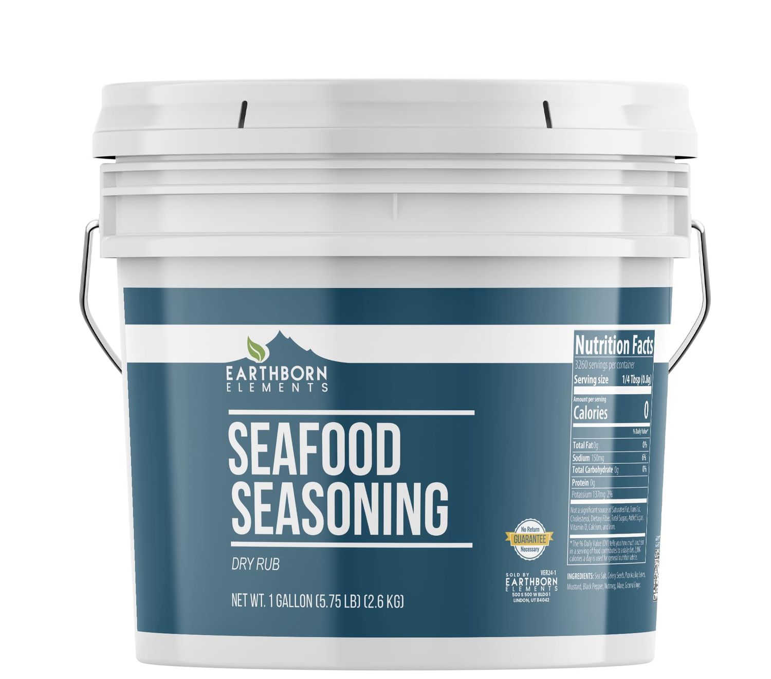 Earthborn Elements Seafood Seasoning, 1 Gallon, Bay Herb &amp; Spice Blend, Bulk Size