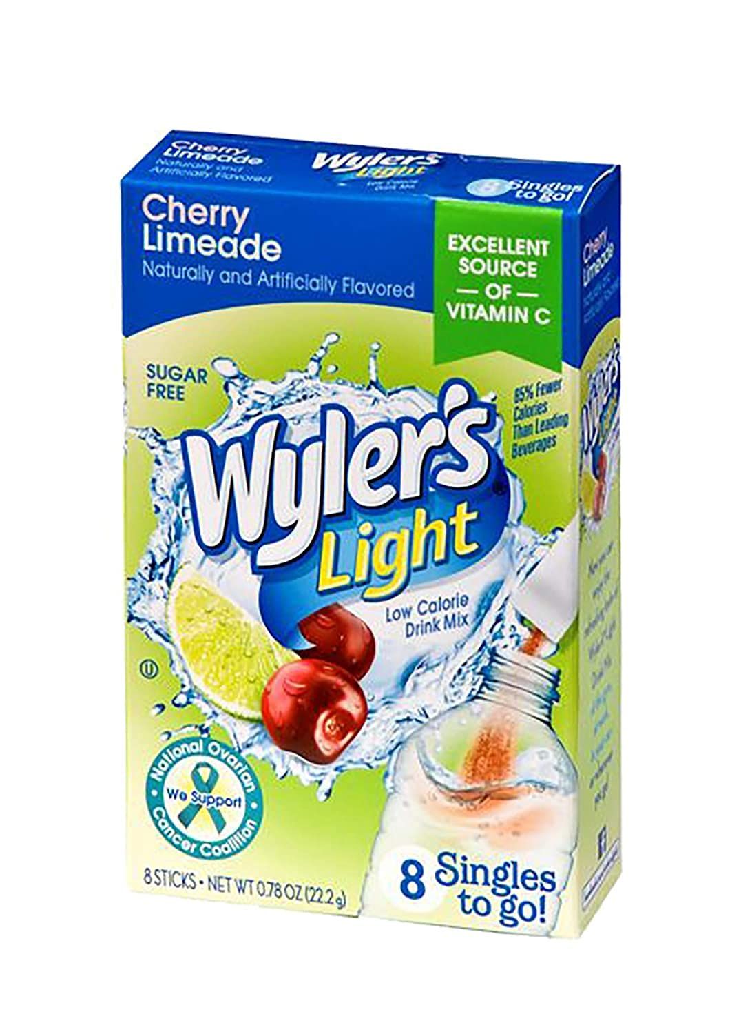 Wyler&#39;s Light Cherry Limeade Singles To Go Drink Mix Cherry Limeade, 8 Count (Pack of 1)