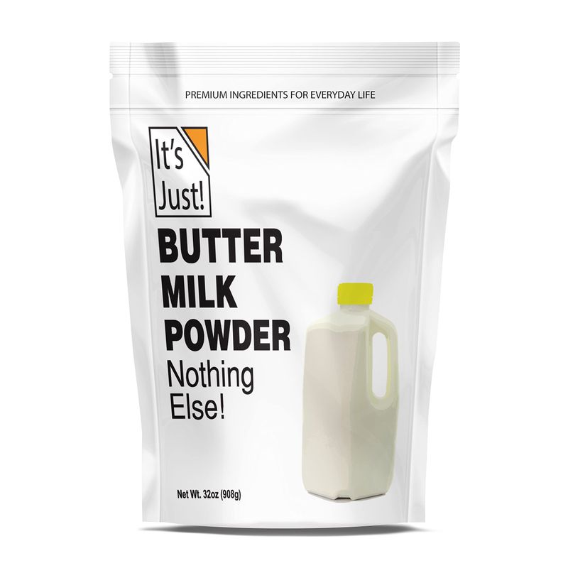 It&#39;s Just - Powdered Buttermilk, 32oz, rBST/rBGH Hormone Free, Shelf Stable, Evaporated Milk, Just Add Water, Perfect for Baking, Pancakes, Makes Over 1.5 Gallon Milk