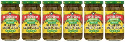 La Preferida Organic Jalapeno Nacho Slices, Mild, 11.5 oz (Pack of 6)