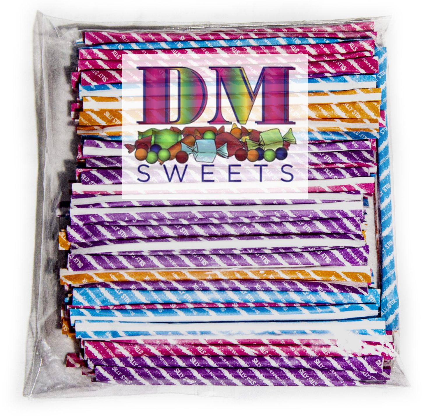 Sour Filled Candy Straws - 8 oz of Sour Tropical Punch Orange Cherry Grape Powder Candy Straws