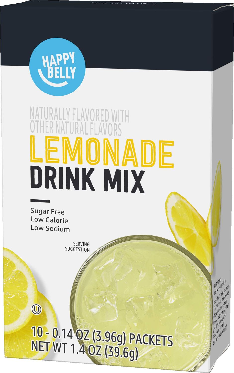 Amazon Brand - Happy Belly Drink Mix Singles, Lemonade, 0.14 ounce (Pack of 10) (Previously Solimo)