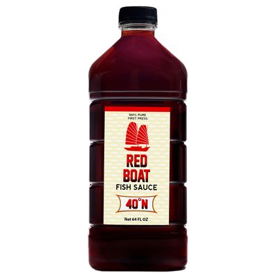 Red Boat Fish Sauce | Premium 40N fish sauce sustainably made with just two ingredients in Vietnam | Keto, Paleo, &amp; Whole 30 friendly | Gluten and sugar free with no preservatives | 64fl oz. bottle
