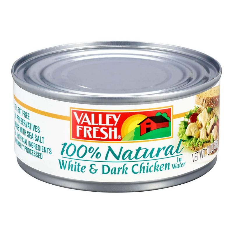 VALLEY FRESH, Chuck Chicken in Water, White &amp; Dark, 10 Ounce (Pack of 12)