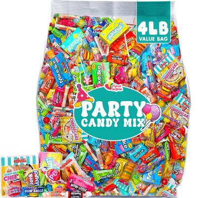 Birthday Party Candy Mix - 4 Pounds - Bulk Candies - Large Candy Bag For Party Favors - Birthday Party Pinata Mix - Holiday Candy